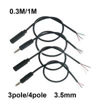 New 3.5mm 3 Pin 4 Pin Core Male Female aux Connector 0.3M 1M Audio Extension Cable Aux Head Line 3.5mm Stereo DIY  Audio Wire E1 Cables