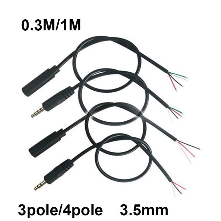 30cm-1m-3-5mm-dc-female-male-stereo-aux-extension-connector-cable-3-pole-4-pole-jack-diy-earphone-headphone-repair-wire-cord-diy-watering-systems-gard