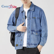 Cozy Up Men s Jean Jacket Ripped Distressed Denim Trucker Coat with Holes