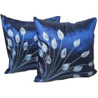 ปลอกหมอน ปลอกหมอนอิง ลายดอกไม้ ซิปด้านหลัง 16x16 นิ้ว 2 ชิ้น Throw Pillowcase Decorative Flower Satin Cushion Cover with Zipper 16X16 in. 2 pcs.