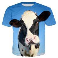 New Cow Funny Men And Women Summer Fashion Cool 3d Printing T-shirt Casual Style Street Sports Breathable Light Fitness