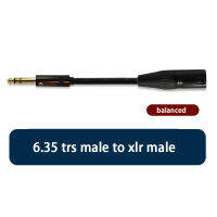 TRS แจ็ค6.35มิลลิเมตร6.5-3ขา XLR สมดุลเคเบิ้ล,14นิ้วชายกับชายสายเสียงสำหรับลำโพงไมค์แพลตฟอร์มดีเจโปรและอื่นๆ