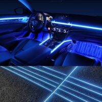 【CC】 Car Ambient Lights RBG 64 Color Interior Strip Guide Optic Decoration Atmosphere Lamp In 1