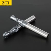 Zgt Mill โลหะผสมคาร์ไบด์ Cnc บอลจมูก Endmill Hrc50 2หัวเจาะเครื่องมือทังสเตนเหล็กเจาะเครื่องตัดปลายจมูกปลาย