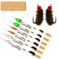 【lz】♗卍  Pronto amarrado moscas conjunto com spinners colher/lançador para a pesca da truta para a pesca com mosca normal vara/carretel isca de pesca artificial