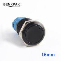 1PC 16mm Self-Recovery/Self-Locking Black Metal Button Switch Momentary Metal 3Pin Automatic Reset LED Waterproof Button  Power Points  Switches Saver