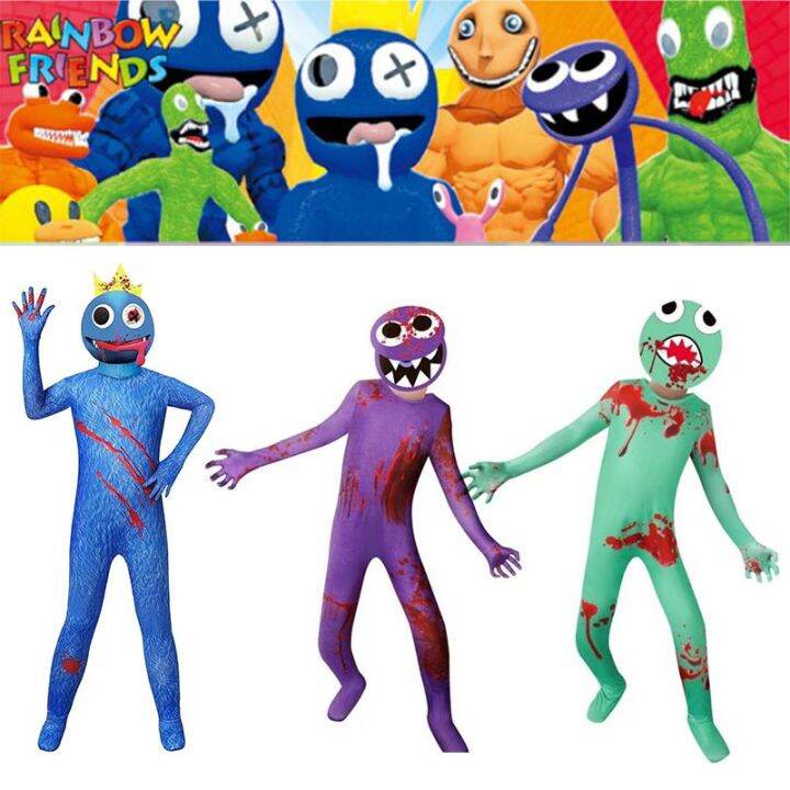 Kids Rainbow Friends Roblox Halloween Costume Jumpsuit Mask Party Facny  Dress Up