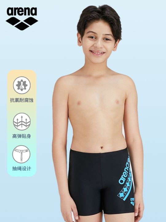 อารีน่ากางเกงว่ายน้ำของเด็กเด็กผู้ชายกางเกงบ็อกเซอร์ห้าจุดสำหรับเยาวชนต่อต้านคลอรีนกางเกงว่ายน้ำ