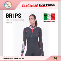 เสื้อแขนยาว เสื้อแขนยาวออกกำลังกาย สำหรับผู้หญิง LADIES HALF ZIP SPORTS WARMER ATHLETICA Size.L แบรนด์ GR1PS