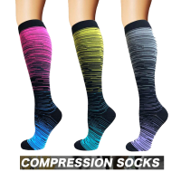 ถุงเท้าวิ่งแบบยาว Compression Socks Hiking Running Fitness สำกรับวิ่งมาราธอน (N21)