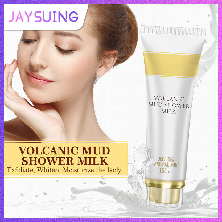 Jaysuing Volcanic Mud Shower Gel Whitening Bath Milk Cream Exfoliating