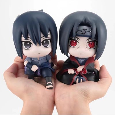 ZZOOI 9cm Naruto Anime Figure Naruto Kakashi Action Figure Q Version Kawaii Sasuke Itachi Figurine Car Decoration Collection Model Toy