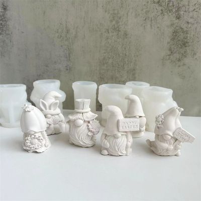 DIY Handmade Home Ornaments Santa Claus Cement Molds Candle Aromatherapy Faceless Dwarf