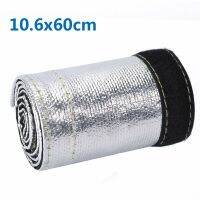 60X10.6cm Metallic Heat Shield Sleeves Car Thermal Insulated Wire Hose Cover Wrap Loom Tube Auto Accessories Wires Leads Adapters