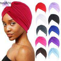 TONG Beanies Headwrap หมวกนอนหลับเด็กหมวกเคมีบำบัดผ้าโพกหัวสีบริสุทธิ์สไตล์ประจำชาติหมวกโพลีเอสเตอร์