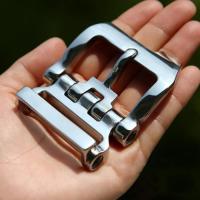 ◑ 1pcs DIY Leather craft Hardware 40mm Belt buckle Brushed Metal Solid Stainless Steel /Keeper Jeans Belt Accessories