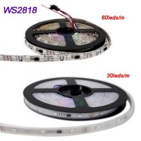 ┋◇ 5m DC12V (Update WS2811)WS2818 Pixels RGB LED Strip Light Addressable Dual-Signal WS2818 IC 30Leds/m 60 Leds/m lamp tape