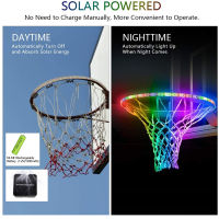 LED Basketball Decorative Light Strip Basketball Rim Hoop Lights Outdoor Solar Waterproof for Kids Adults Ball Frame Lamp