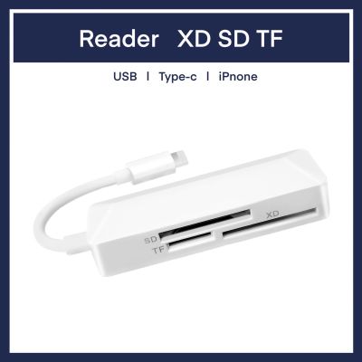 IP / Android to XD / SD / TF Card Reader 3 in 1 OTG SDCard สำหรับ Iphone photo USB-C Type-c USB C Type MicroSD Micro