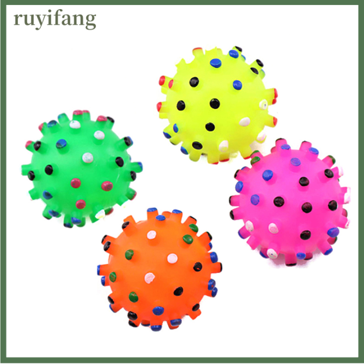 ruyifang-1-pet-ลูกสุนัขสุนัขนุ่มเคี้ยวกัดเสียงที่มีสีสันเล่นการฝึกอบรมลูกยางของเล่น
