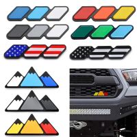 3 Colors Grille Badge Emblem Logo For Toyota Tacoma Tundra 4Runner TRD Highlande Rav4 CHR Strip Air Inlet Auto Car Accessories