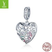 [COD] posture rhyme throbbing heart silver charm 925 heart-shaped pendant fashion platinum-plated beaded bracelet accessories