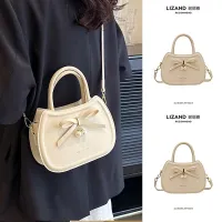 Summer white this year popular bowknot cute messenger bag female 2023 new all-match handbag advanced sense 【BYUE】