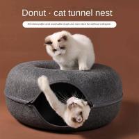 【ForeverBest】Cat House Donut Pet Cat Tunnel ของเล่นแบบโต้ตอบ เตียงนอนแมว อุโมงค์ของเล่นในร่ม ของเล่นฝึกลูกแมว