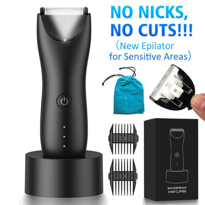 Body Groomer For Private Parts & Pubic Hair Electirc Razor For Men, Wet