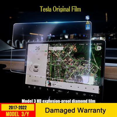 hot【DT】 Matte Tempered Glass Protector Tesla 3 Y 2023 2022 2021 Navigation Film Car Accessory