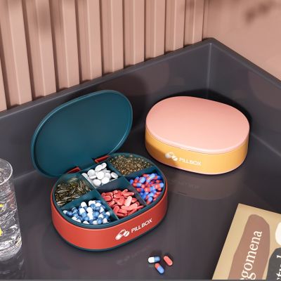 1 PC Pill Case For Tablets 6/4 Gird Medicine Pills Organizer Drug Capsule Plastic Storage Box Divider Weekly Travel Pill Cutter Medicine  First Aid S