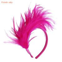 Fresh sky ที่คาดศีรษะขนนก1920s Mardi Gras ที่คาดผมขนนกที่คาดศีรษะขนนก