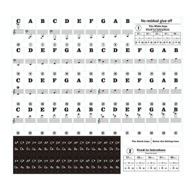 【YF】 Training Stickers 37/49/54/61/88 keys Transparent Decal Removable Note Sticker Musical Supplies