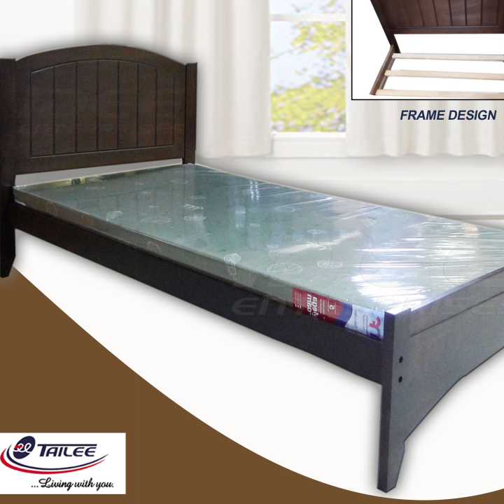 Tailee Rita Malaysian Solid Rubber Wood Bed Frame (Cappuccino) Lazada PH