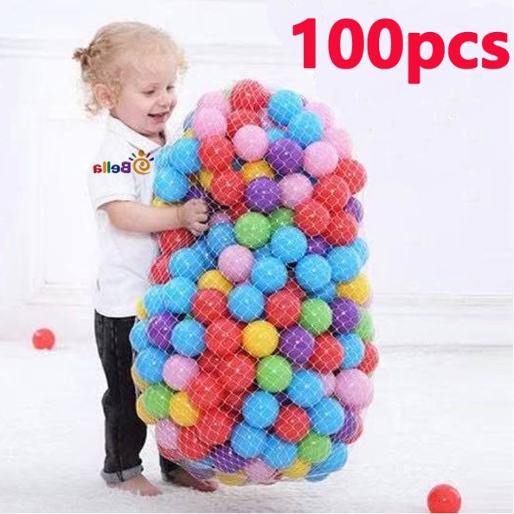 50-100-200pcs-ลูกบอลพลาสติกคละสีเสริมสร้างพัฒนาการเด็ก-ขนาด-4-5-5cm-สีแววสวยปลอดสารพิษ-หนา-นิ่ม-คุณภาพด