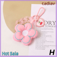 ของขวัญคริสต์มาส Cadiav Sakura ผ้าดอกไม้พวงกุญแจน่ารักเครื่องประดับเชือกเส้นเล็กรถจี้พวงกุญแจถุงอุปกรณ์เสริมแบบแขวนของขวัญเด็ก