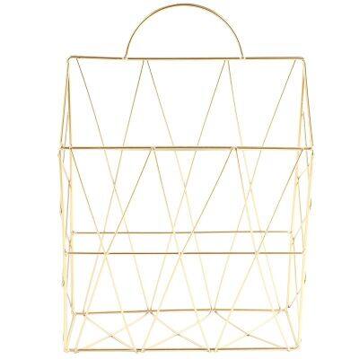 Magazine Holder Hanging Wall Mounted Newspaper Periodical Book Document File Organizer Basket Metal Shelf Storage Container Display Stand