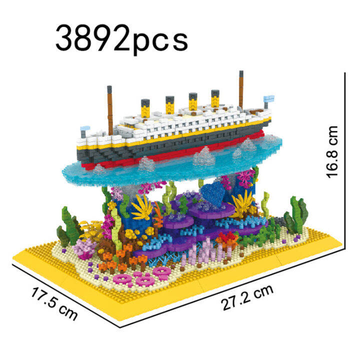 ใหม่3892pcs-rms-cruise-sank-titanic-ภายใต้-sea-3d-building-blocks-เรือชุดรุ่น-construcrion-ชุด-brinquedos-คริสต์มาสของขวัญ