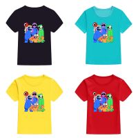 เสื้อยืดเด็กลาย Rainbow Friends Chapter 2เสื้อยืดแขนลำลองขาสั้นทรงหลวมเสื้อเสื้อยืดวัยรุ่น