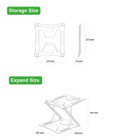 ขาตั้งแล็ปท็อปปรับได้ขาตั้งอุปกรณ์ช่วยโน้ตบุ๊กอะลูมิเนียมแบบพกพาสำหรับ Macbook Pro คอมพิวเตอร์ระบายความร้อนตัวยึด Riser ที่จับแล็ปท็อป