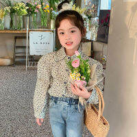 2022 spring new childrens wear girls Korean broken flower bubble sleeve shirt 2-38