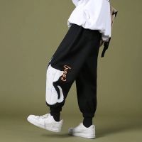 Men Korean Fashion Pants Harem Pants Mens Japanese Streetwear Loose Trousers Casual Pants Hip hop Cute Cat print Pants Elastic rubber band for small feet Men