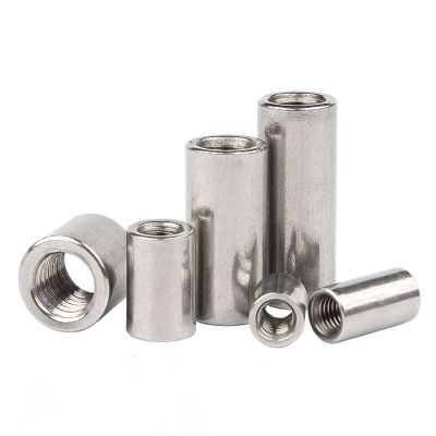 M3M4 M5 M6 M8 M10 M12 M14 M16 304 Stainless Steel Lengthen Thicken Round Column Joint Coupling Nut Cylindrical Connect Screw Nut Nails Screws Fastener