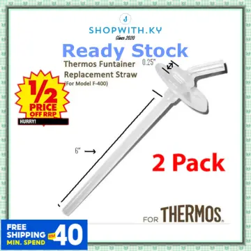 THERMOS Funtainer 2 Replacement Straws & Mouthpieces Set for Lids w/ Carry  Loop
