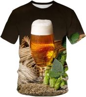 YCZDG Summer Men T-Shirt Beer Short Sleeve Novelty Double Sided Pattern O-Neck Tops Tees Funny 3D Printed T Shirt (Color : A, Size : XL Code)