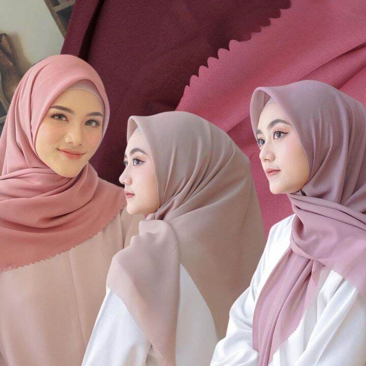 Hijab Segi Empat Bella Square Cut Laser / Jilbab Bella Cut Laser ...