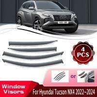 กระจกหน้าต่างสำหรับ Hyundai Tucson Tu-Són NX4 2022 2023 2024หน้าต่างรถยนต์ลมฝน Deflectors ที่พักอาศัยที่มีอุปกรณ์เสริมรถยนต์ LWB