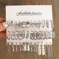 【YP】 Big 3Sets/Pack Color Metal Earrings for Fashion Exaggerated Round Female Hoop Earring Jewelry