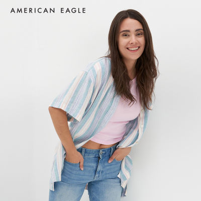 American Eagle Stripe Easy Shirt เสื้อเชิ้ต ผู้หญิง ลายตรง (EWSB 035-5243-401)