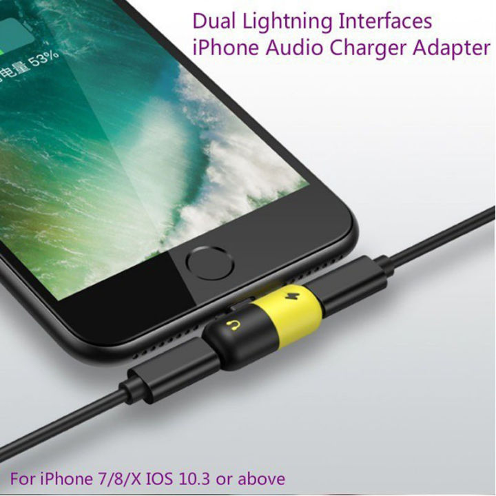 buy-1-free-1-remax-lightning-splitter-อะแดปเตอร์-ชาร์จ-ฟังเพลง-2-in-1-dual-lightning-audio-and-charge-adapter-splitter-สำหรับ-i-phone-7-7-plus-8-8plus-x